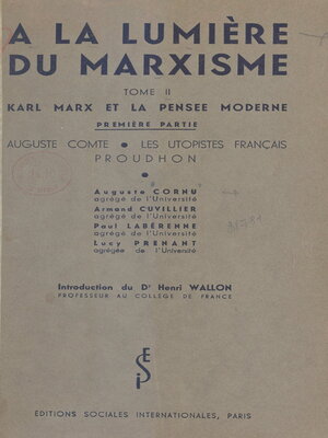 cover image of À la lumière du marxisme (2). Karl Marx et la pensée moderne